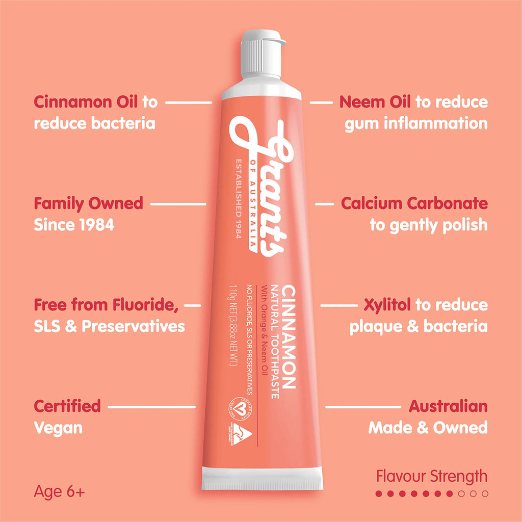 Cinnamon Natural Toothpaste – Fluoride Free – 110g