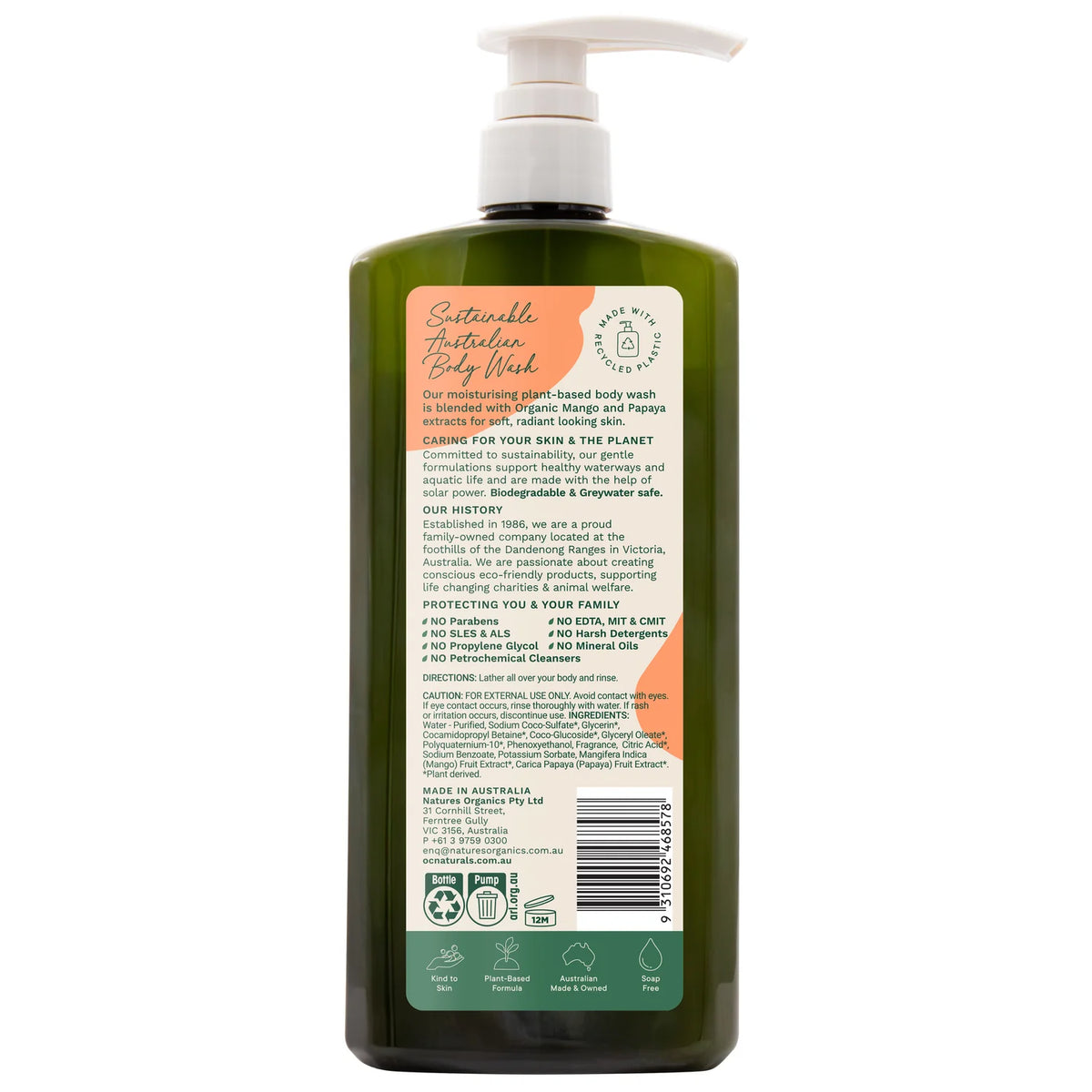 Moisturising Body Wash - Mango & Papaya - 725ml