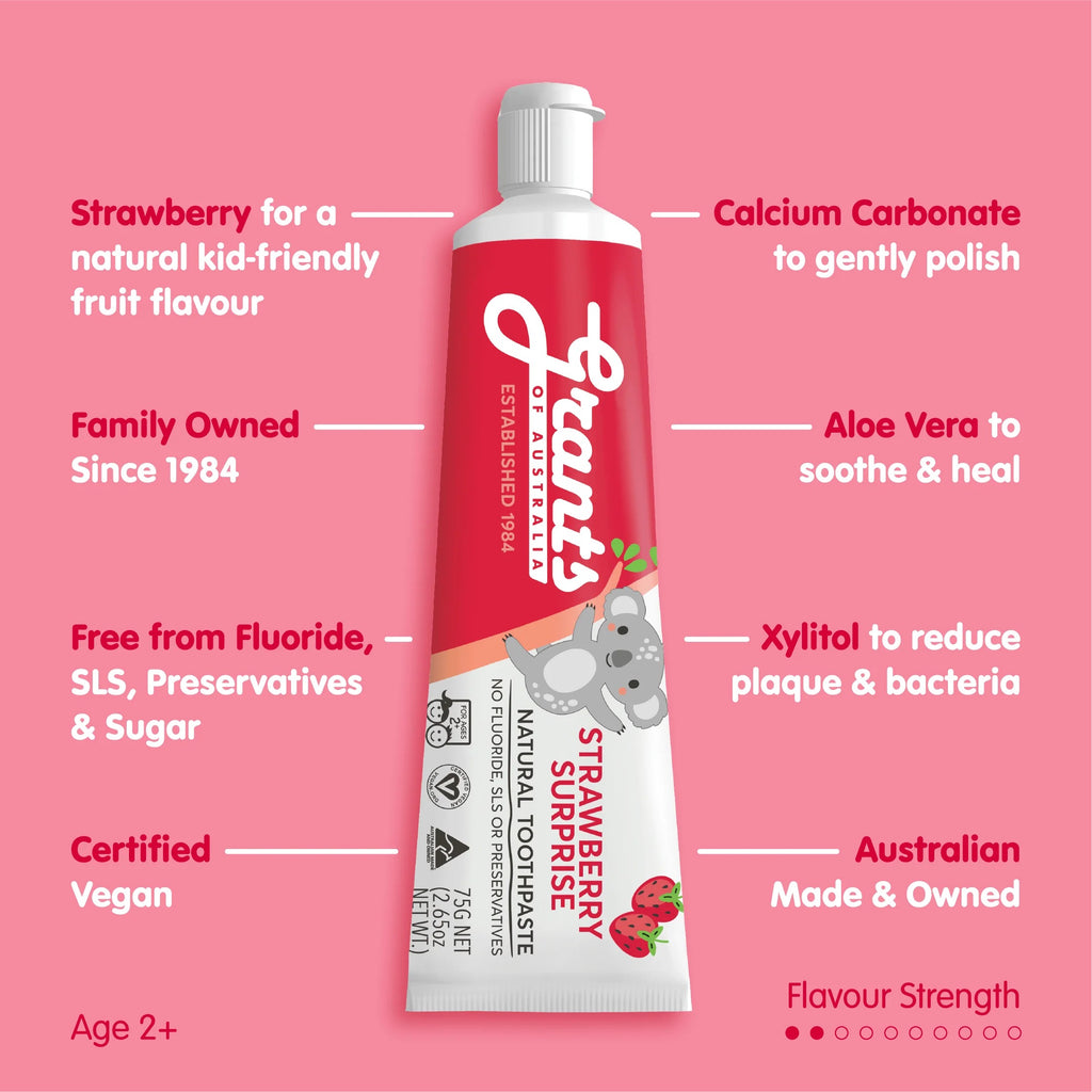 Strawberry Surprise Kids Natural Toothpaste - Fluoride Free - 75g